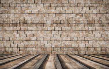 room with brick wall