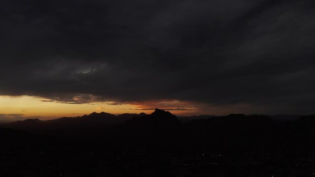 A high definition aerial view of an Arizona sunset.