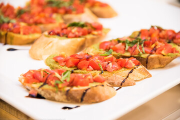 Tomato and mozzarella balsamic canapés 