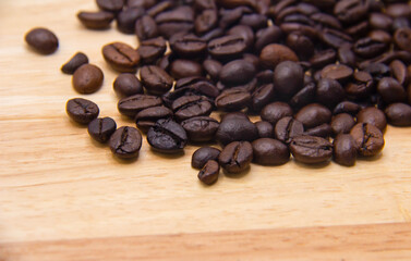 coffee bean on wood 