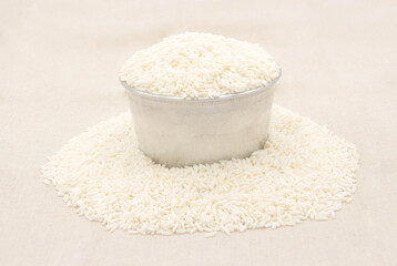 Rice in aluminium cup