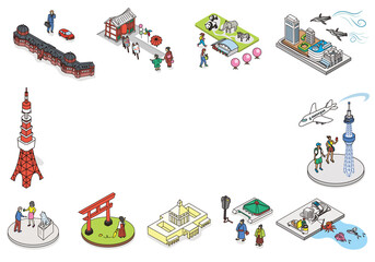 Welcome to TOKYO JAPAN.Isometric vector Illustration of TOKYO CITY JAPAN.