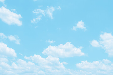 Beautiful sky and clouds in soft color.Soft  cloud in the sky background blue tone.