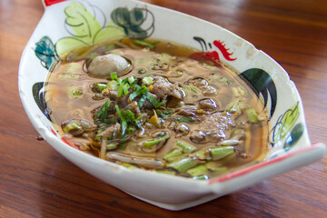 Boat noodles and side dishes