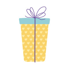 happy birthday gift box surprise cartoon isolated design icon