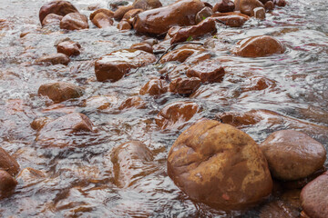 River currents that flow through the rocks.