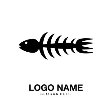 Logo fish food flat modern design