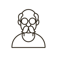 Grandfather or old man cartoon line style icon vector design