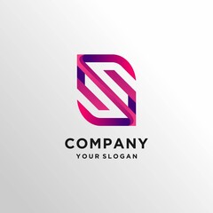 Fototapeta premium Unique letter S logo template with gradient modern concept