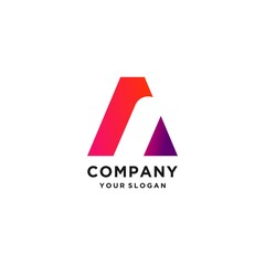 Letter A logo template with gradient modern concept part 2, simple, unique