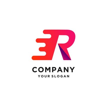 Modern letter R logo template with gradient modern concept part 2