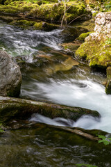 Sommerlicher Weissbach und Weissbachschlucht bei Schneizlreuth im Berchtesgadener Land, Bayern