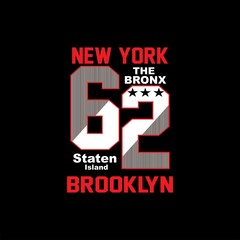 Brooklyn, The Bronx, New York Typography t shirt design graphic vector illustration