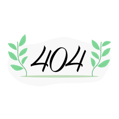 Leaves with a 404 sign for the page or file not found, connection error. 404 page vector design