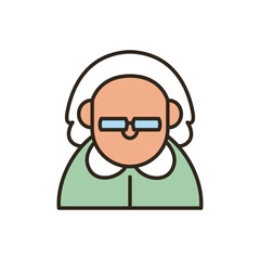 Grandmother cartoon line and fill style icon vector design