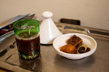 A typical Moroccan breakfast