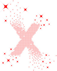 abstract halftone X vector icon