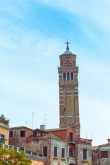 leaning tower in venice santo stefano campanile