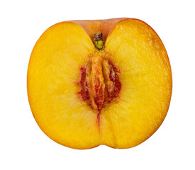 Peach isolated on white background with clipping path