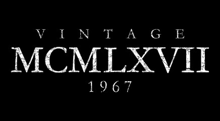 Vintage MCMLXVII 1967 Roman (Distressed White)