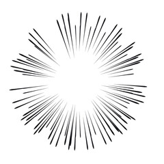 Obraz premium Radial speed Lines in Circle Form for comic books . fireworks Explosion background . Vector Illustration . Starburst round Logo . Circular Design element . Abstract Geometric star rays . Sunburst .