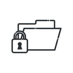 file and padlock line style icon vector design