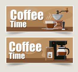 Vector coffee banner, Coffee design vector illustration