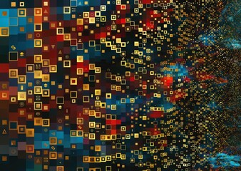 Abstract Geometrical Background. G. Klimt pattern theme. Tile art.