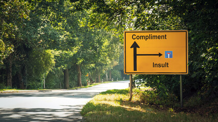 Street Sign Compliment versus Insult