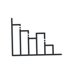 infographic bars chart line style icon vector design