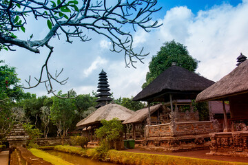 Fototapeta na wymiar typical of shrine, balinese temple in Bali Indonesia using for worship and praying of Hindunese people