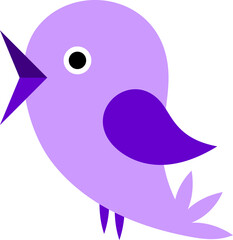 Vector purple bird baby illustration