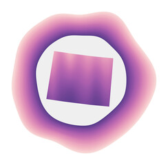 Wyoming icon. Colorful gradient logo of the US state. Purple red Wyoming rounded sign with map for your design. Vector illustration.