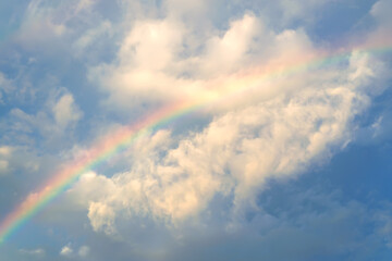 Fototapeta na wymiar Rainbow in the sky after the rain.
