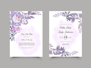 beautiful and elegant wedding invitation card floral concept