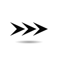 Right arrow icon with shadow