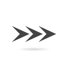 Right arrow icon with shadow