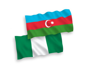 Flags of Azerbaijan and Nigeria on a white background