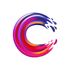 Vector colored mesh brush circle