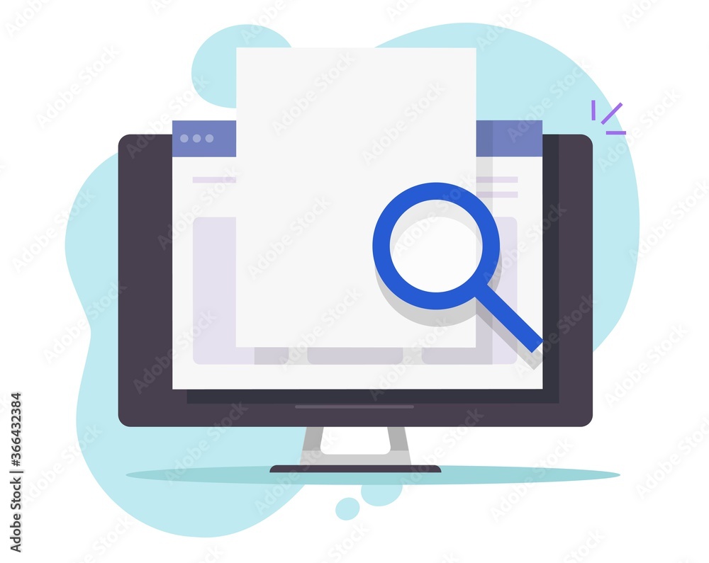 Poster search scan data online on internet web document blank empty for copy space or audit analysis comput