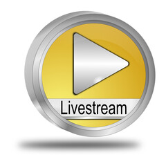 Livestream Button - 3D illustration