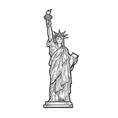 Statue of Liberty sketch raster illustration