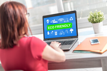 Eco friendly concept on a laptop screen