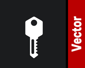 White House key icon isolated on black background. Vector Illustration.