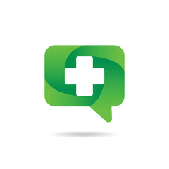 Obraz premium Chat Health Logo Design, Icon, Symbol, Vector