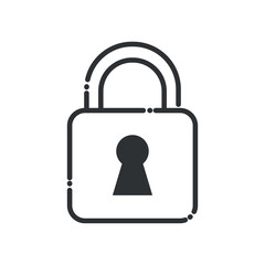 padlock line style icon vector design