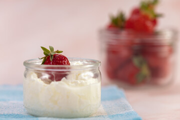 Strawberries in a glass jar