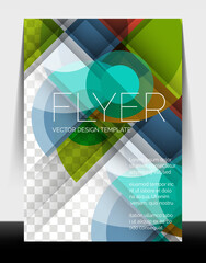 A4 flyer annual report circle design, vector background print template