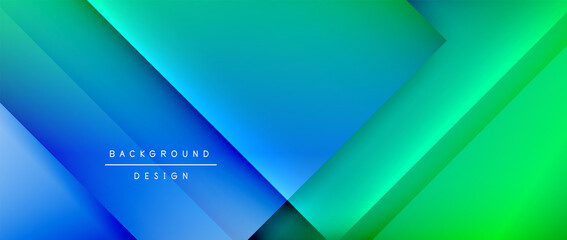 Square shapes composition, fluid gradient geometric abstract background. 3D shadow effects, modern design template