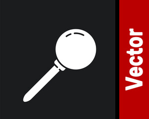 White Push pin icon isolated on black background. Thumbtacks sign. Vector Illustration.